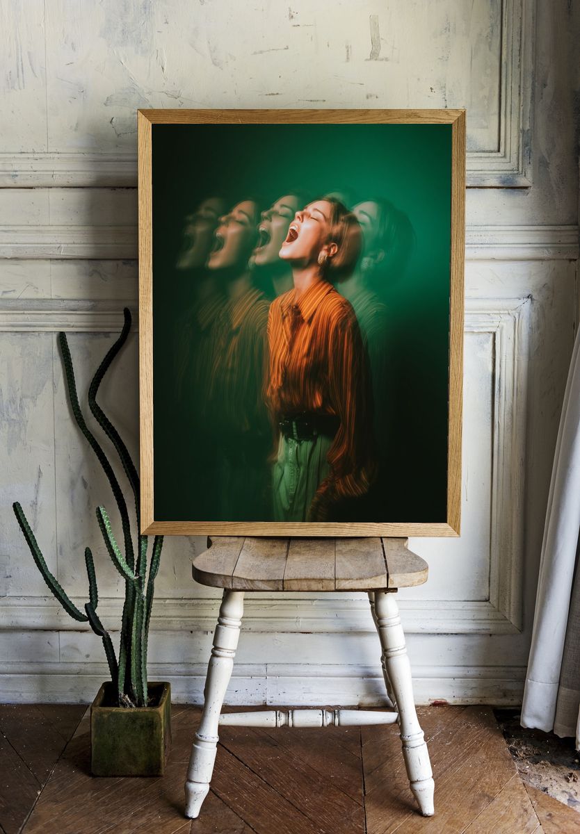 Screaming Woman — Fine Art Print. — room view 1