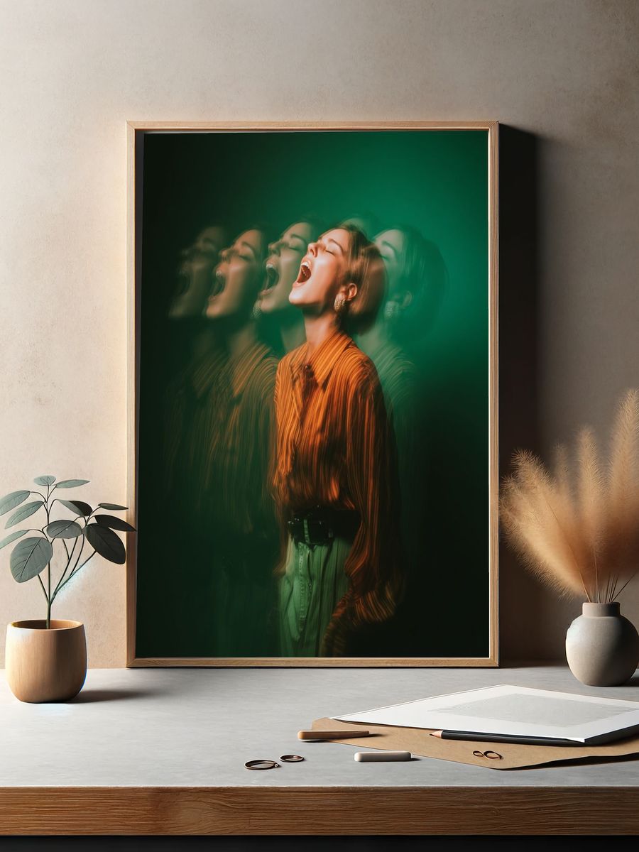 Screaming Woman — Fine Art Print. — room view 2