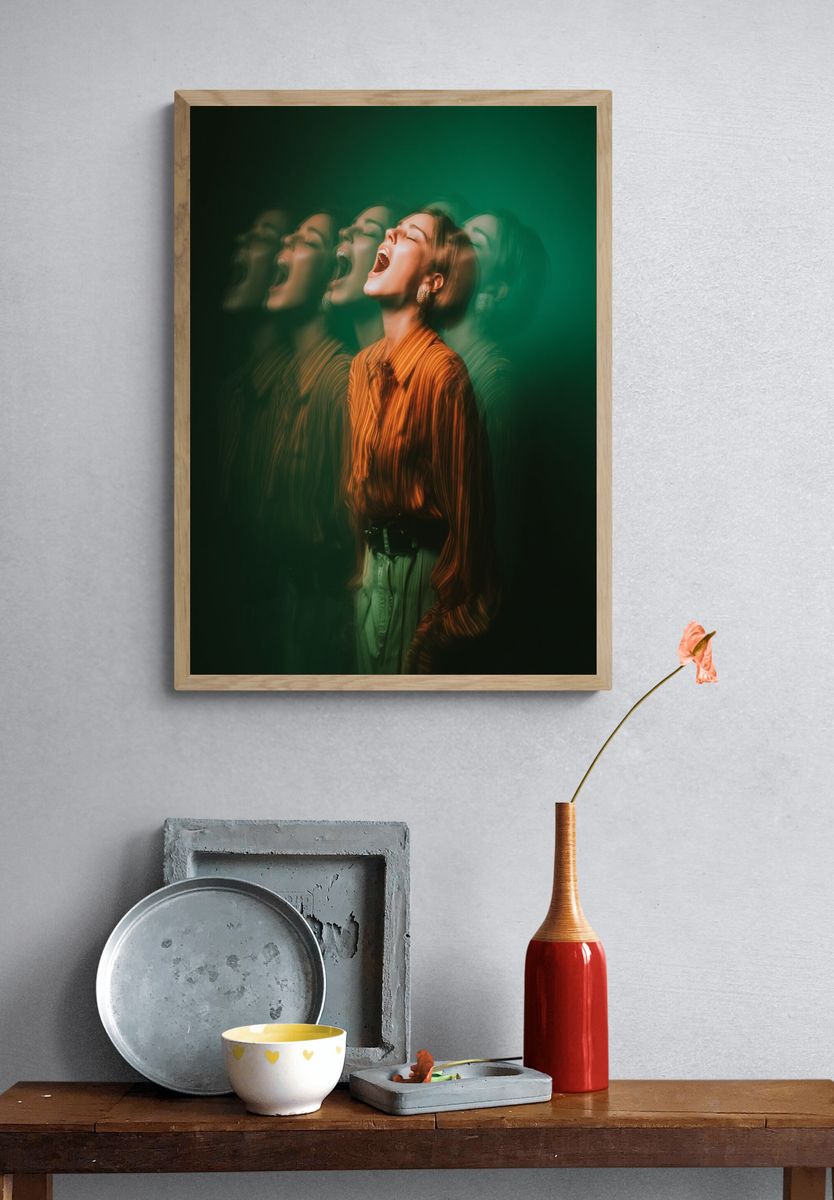 Screaming Woman — Fine Art Print. — room view 3