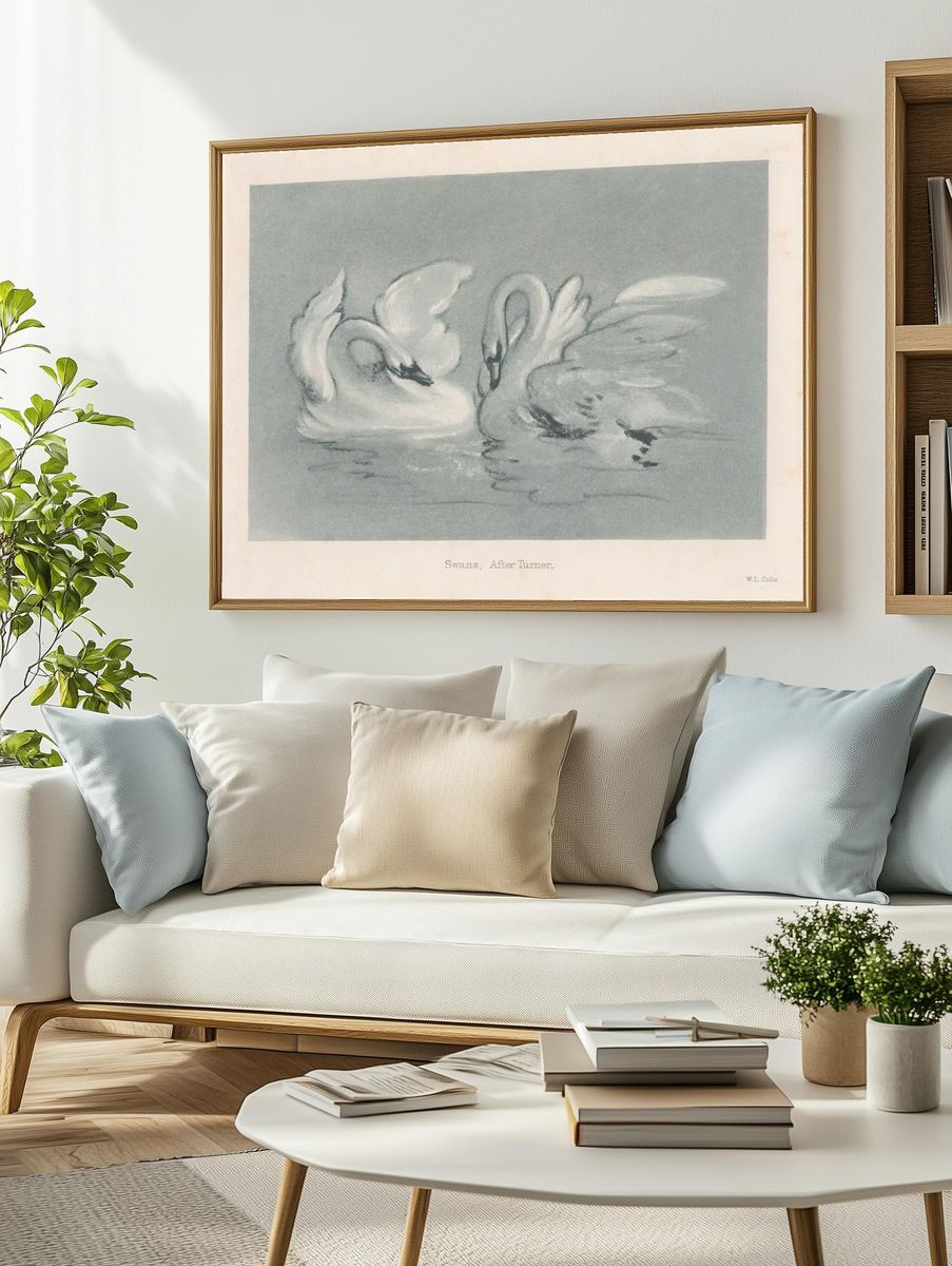 Swans — Fine Art Print. — room view 2