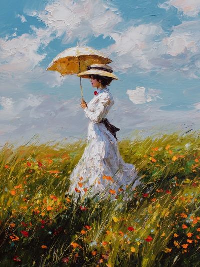 Lady with Umbrella — Impressionist Print. poster print