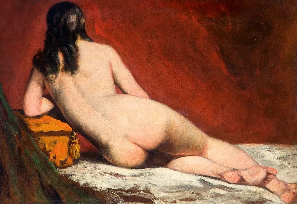 Reclining Nude Oil Painting Poster. poster detail