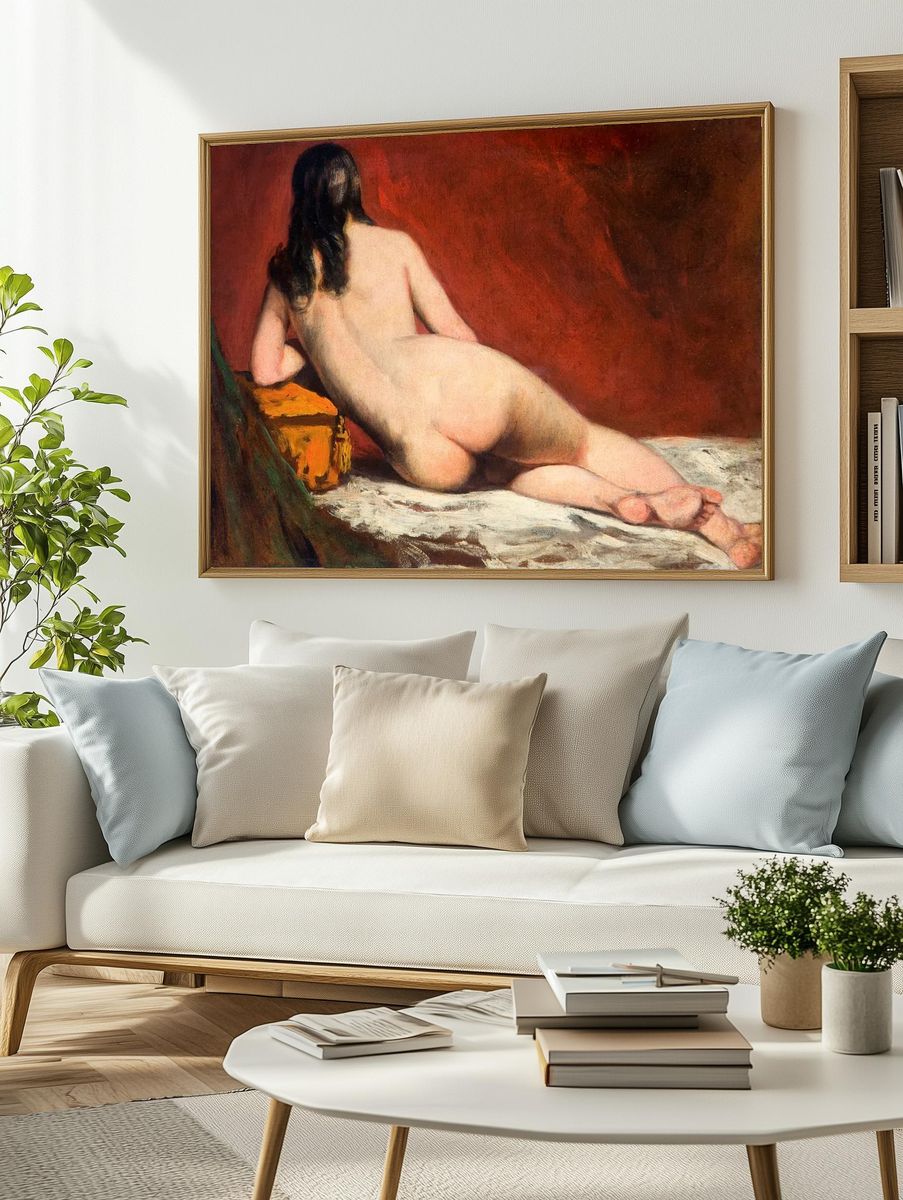 Reclining Nude Oil Painting Poster. — room view 2