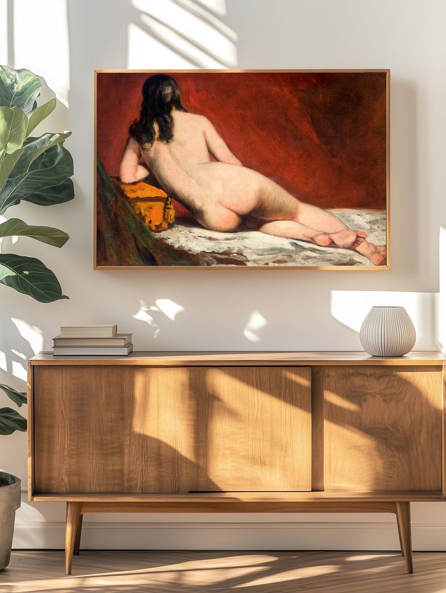 Reclining Nude Oil Painting Poster. — room view 3
