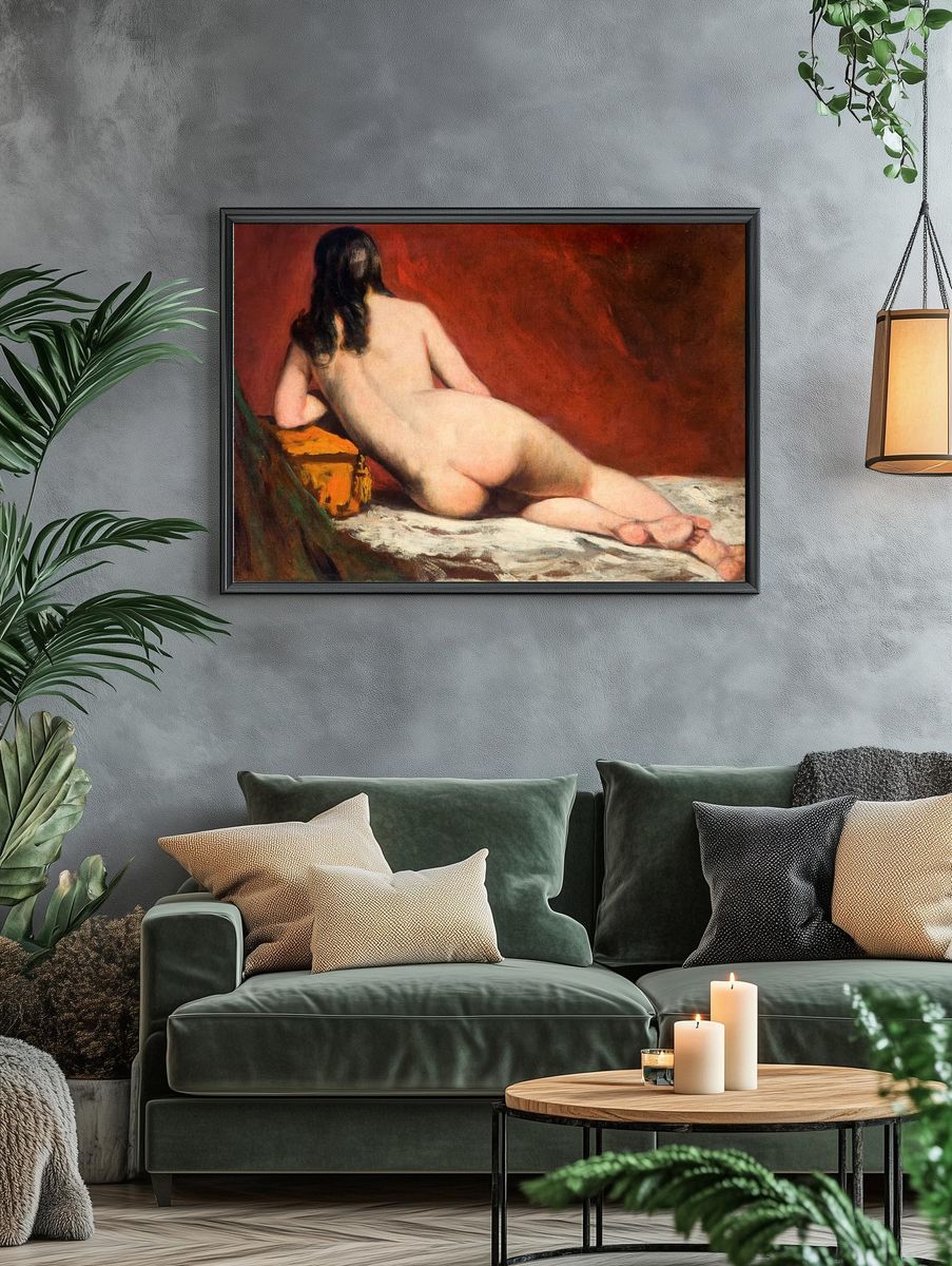 Reclining Nude Oil Painting Poster. — room view 4