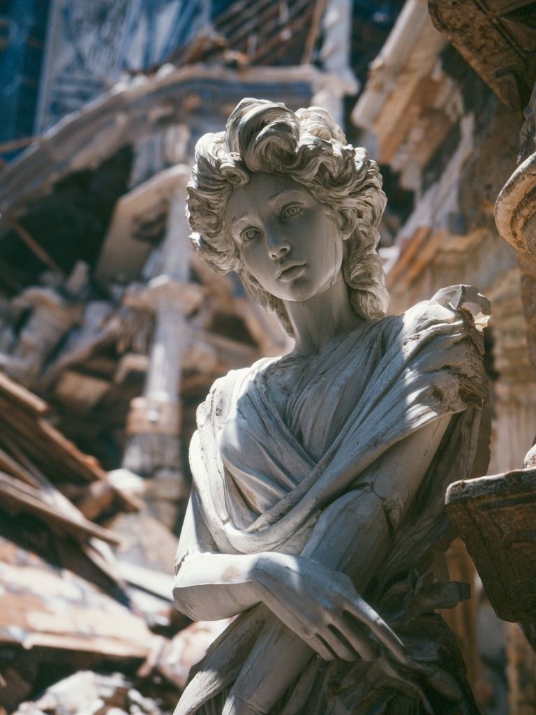Classical Sculpture in Ruins — Fine Art Print. poster — fine-art art