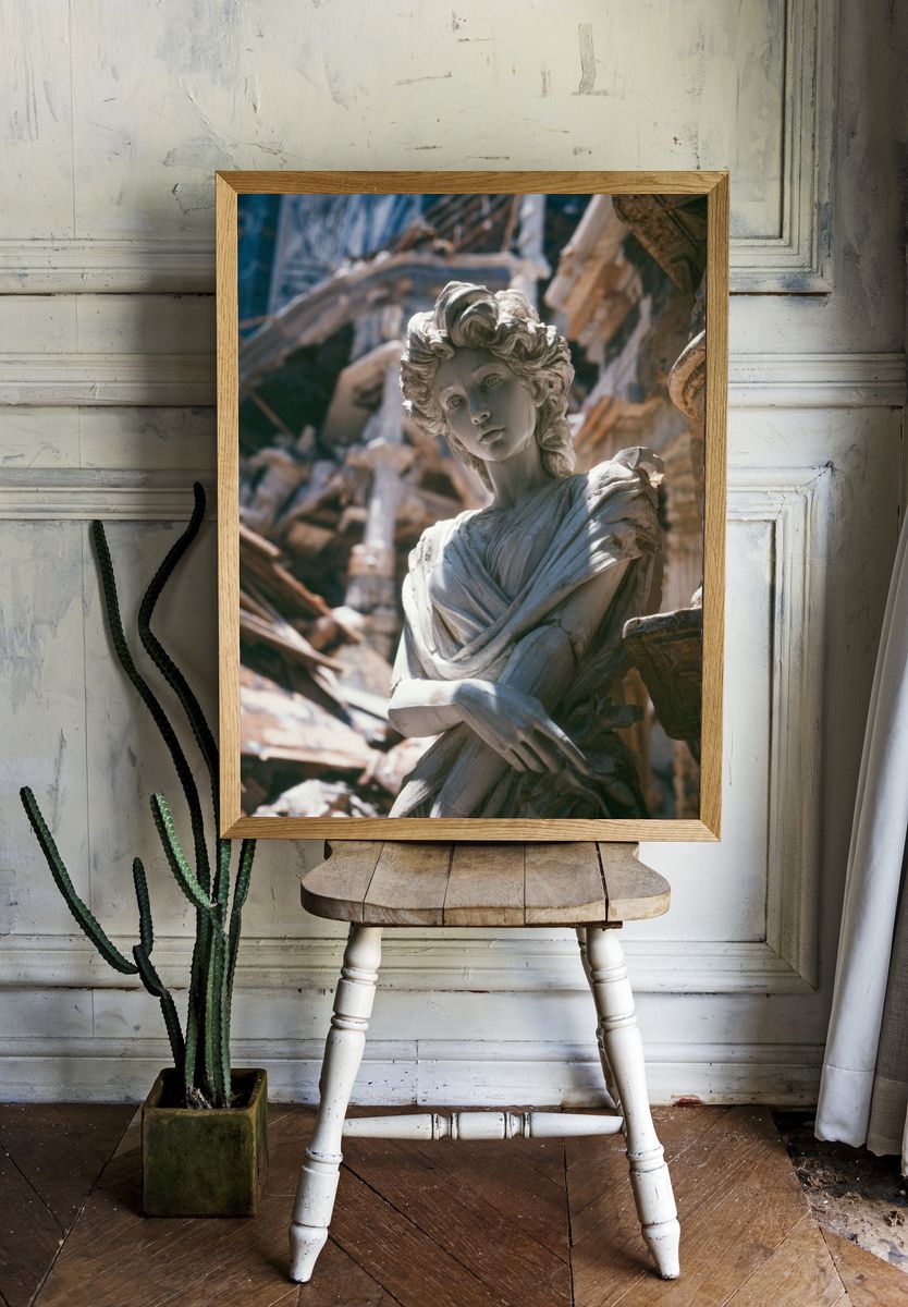 Classical Sculpture in Ruins — Fine Art Print. — room view 1