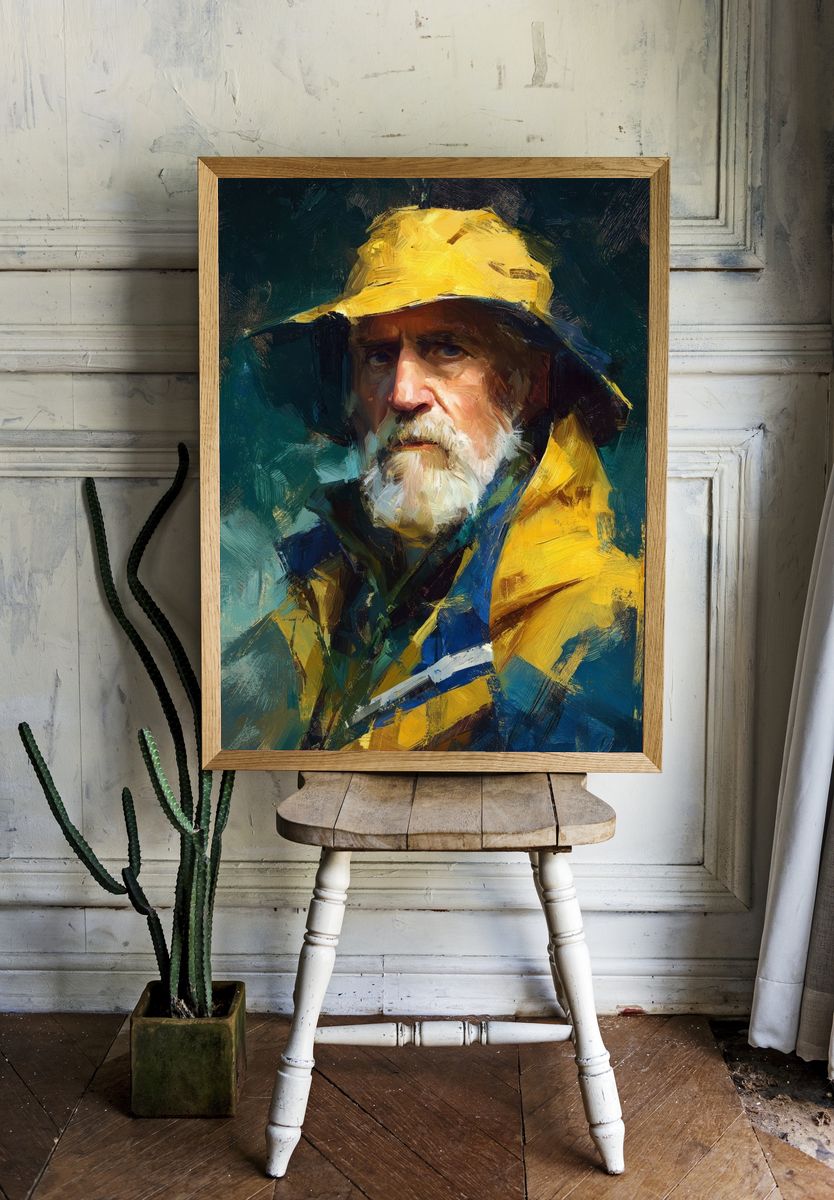 Fisherman Portrait Fine-Art Poster. — room view 1