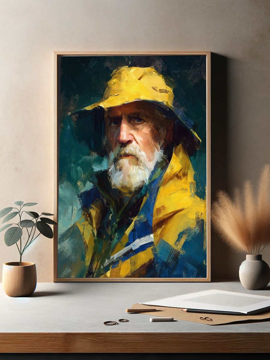 Fisherman Portrait Fine-Art Poster. — room view 2