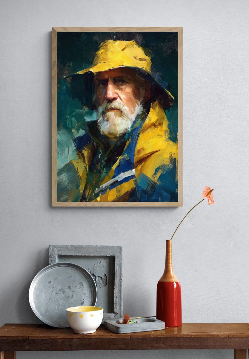 Fisherman Portrait Fine-Art Poster. — room view 3