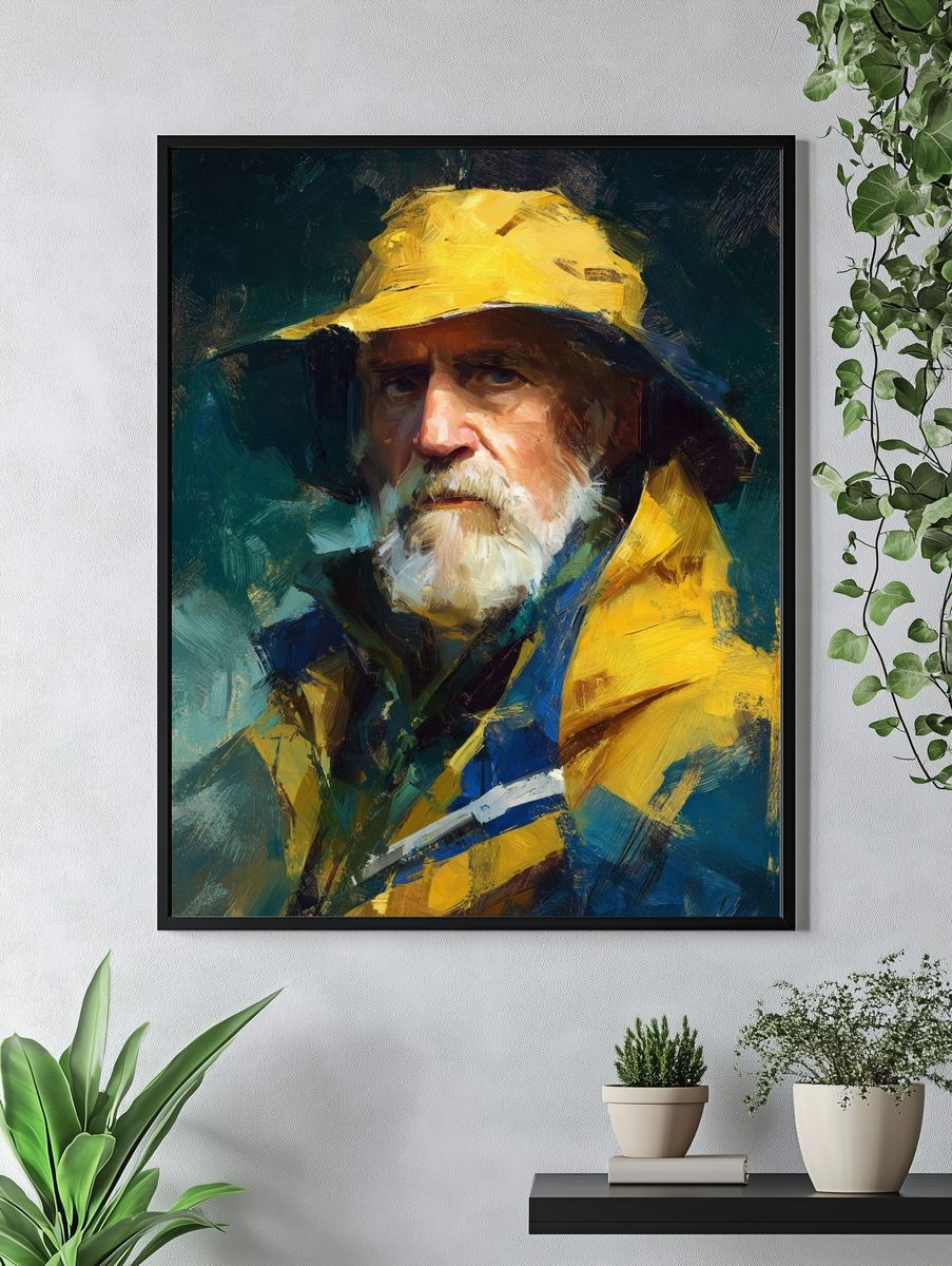 Fisherman Portrait Fine-Art Poster. — room view 4