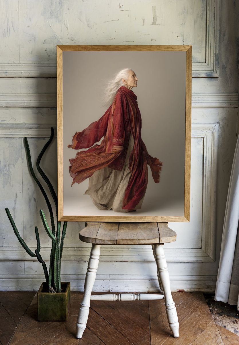Graceful Elder Woman — Fine Art Print. — room view 1
