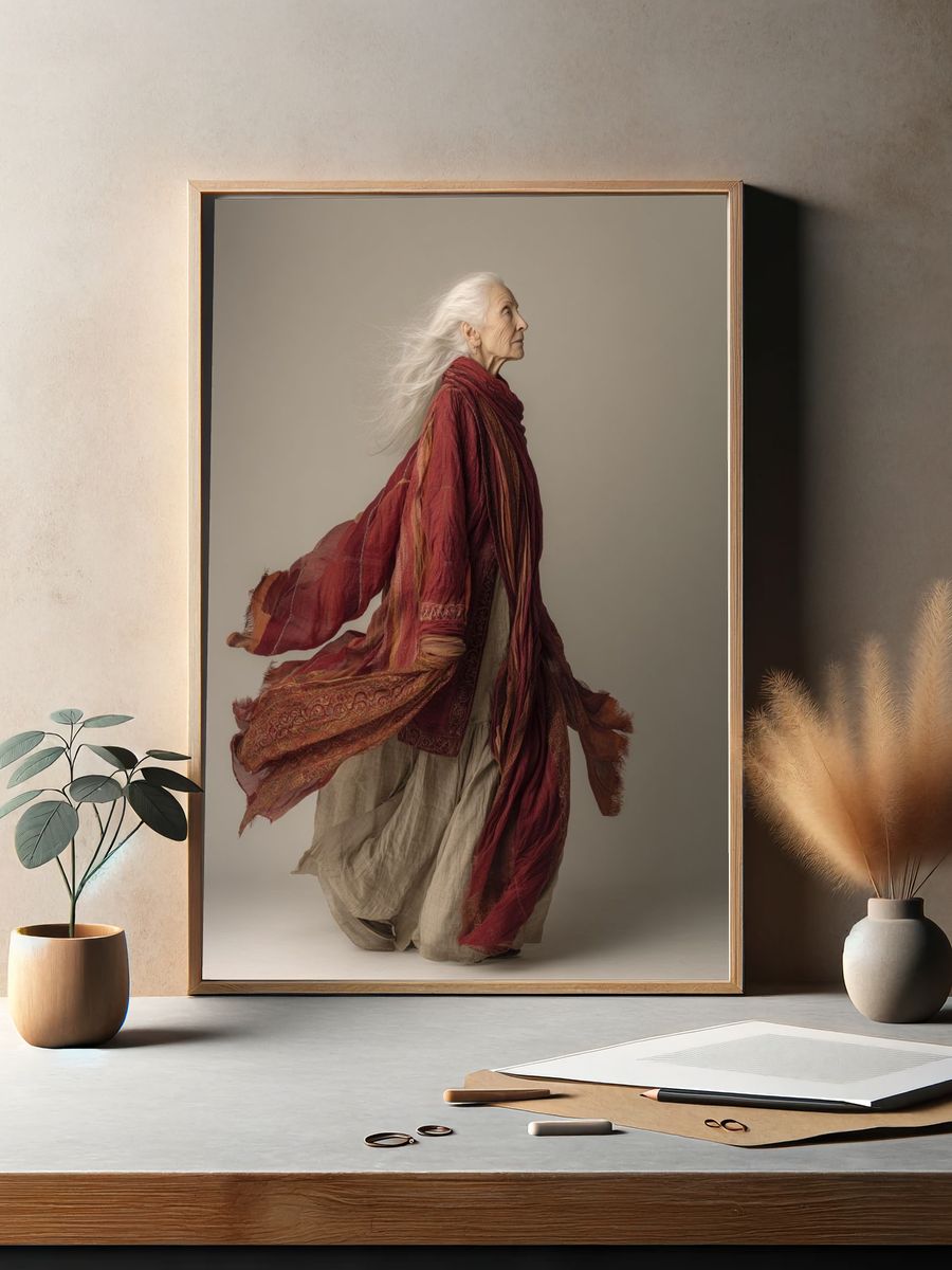 Graceful Elder Woman — Fine Art Print. — room view 2
