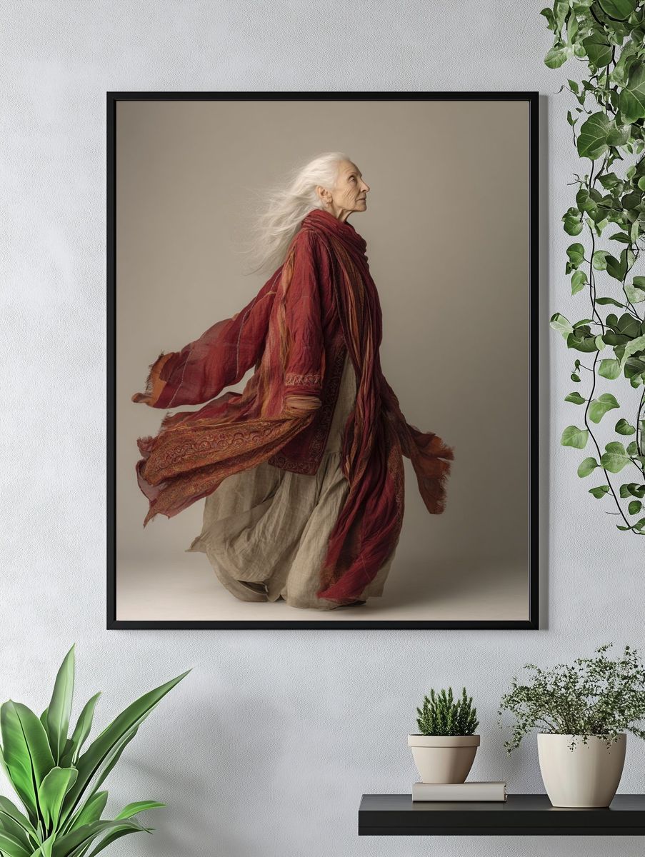 Graceful Elder Woman — Fine Art Print. — room view 4