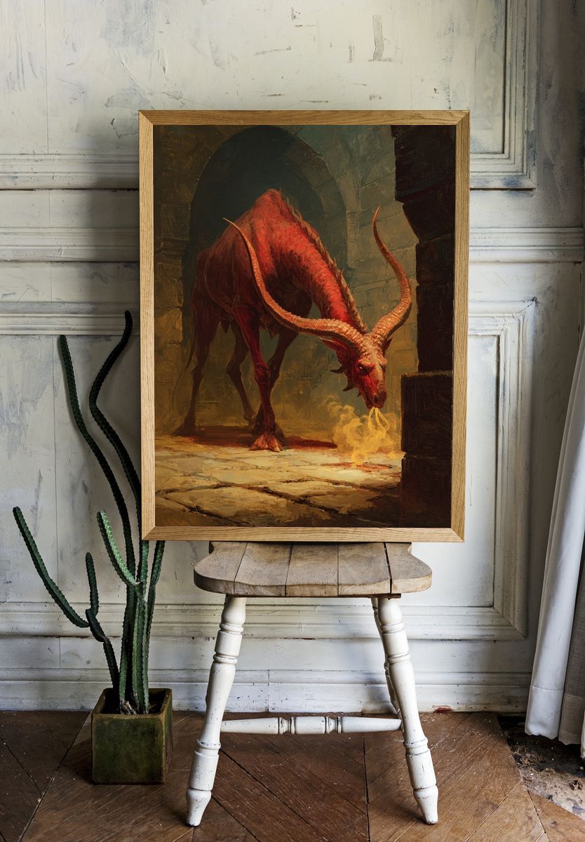 Mythical Beast — Fantasy Art Print. — room view 1