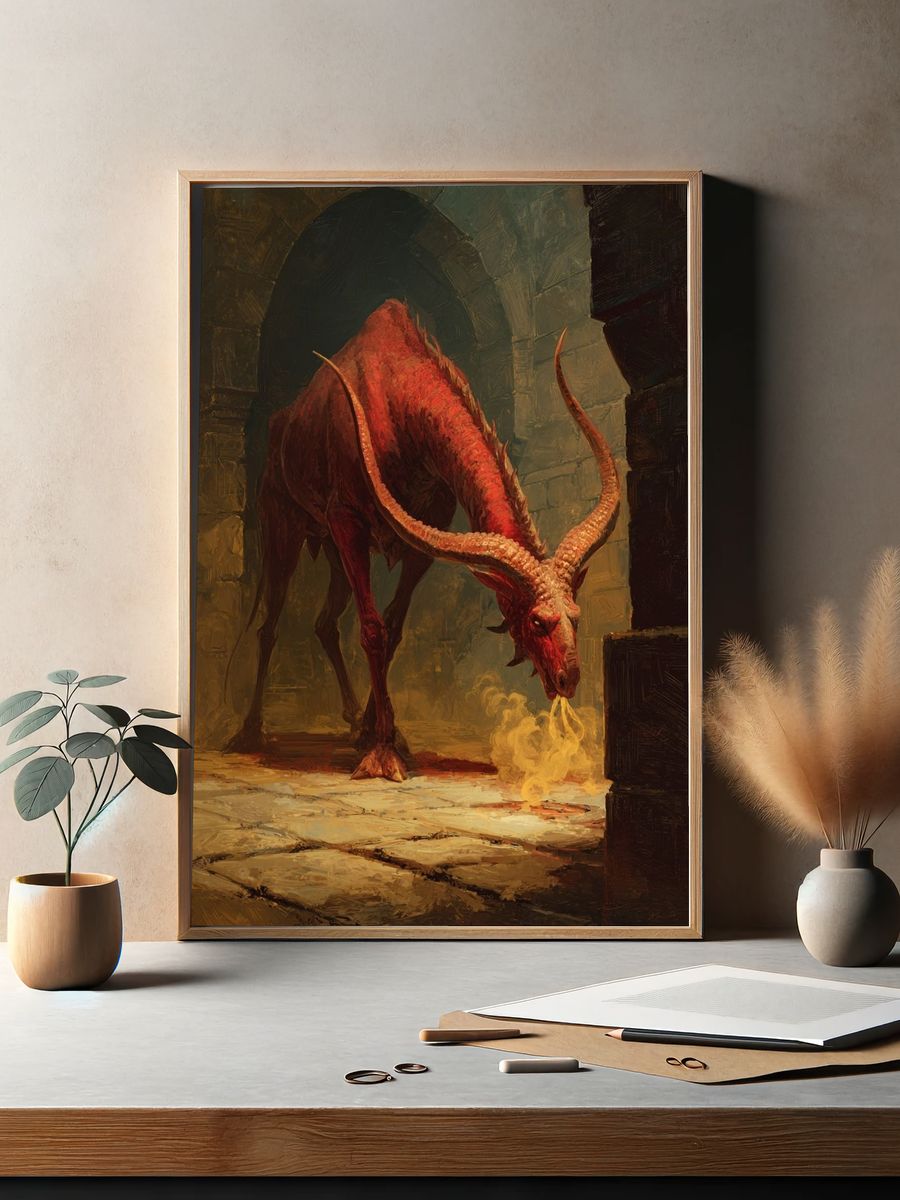 Mythical Beast — Fantasy Art Print. — room view 2