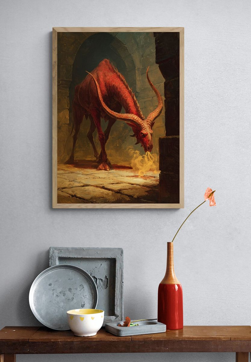 Mythical Beast — Fantasy Art Print. — room view 3