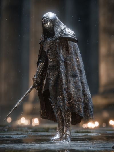 Mysterious Knight — Fantasy Art Print. poster