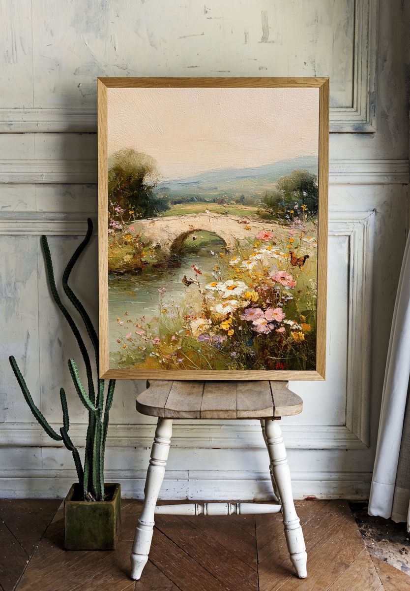 Flower Bridge Landscape Print. — room view 1