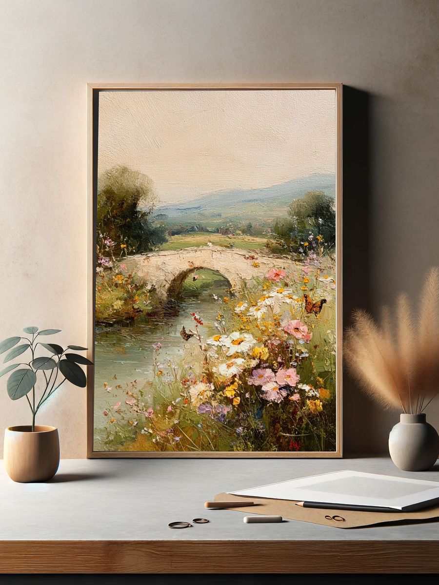 Flower Bridge Landscape Print. — room view 2