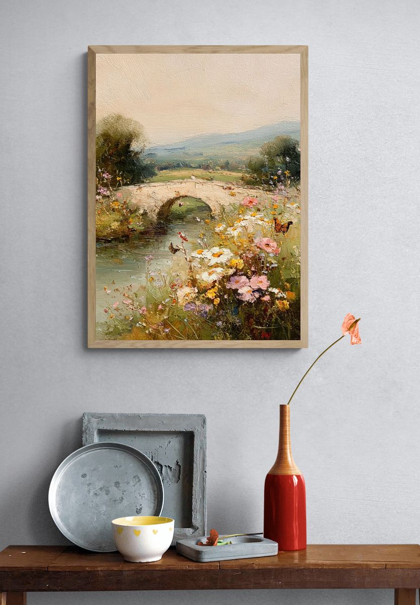 Flower Bridge Landscape Print. — room view 3