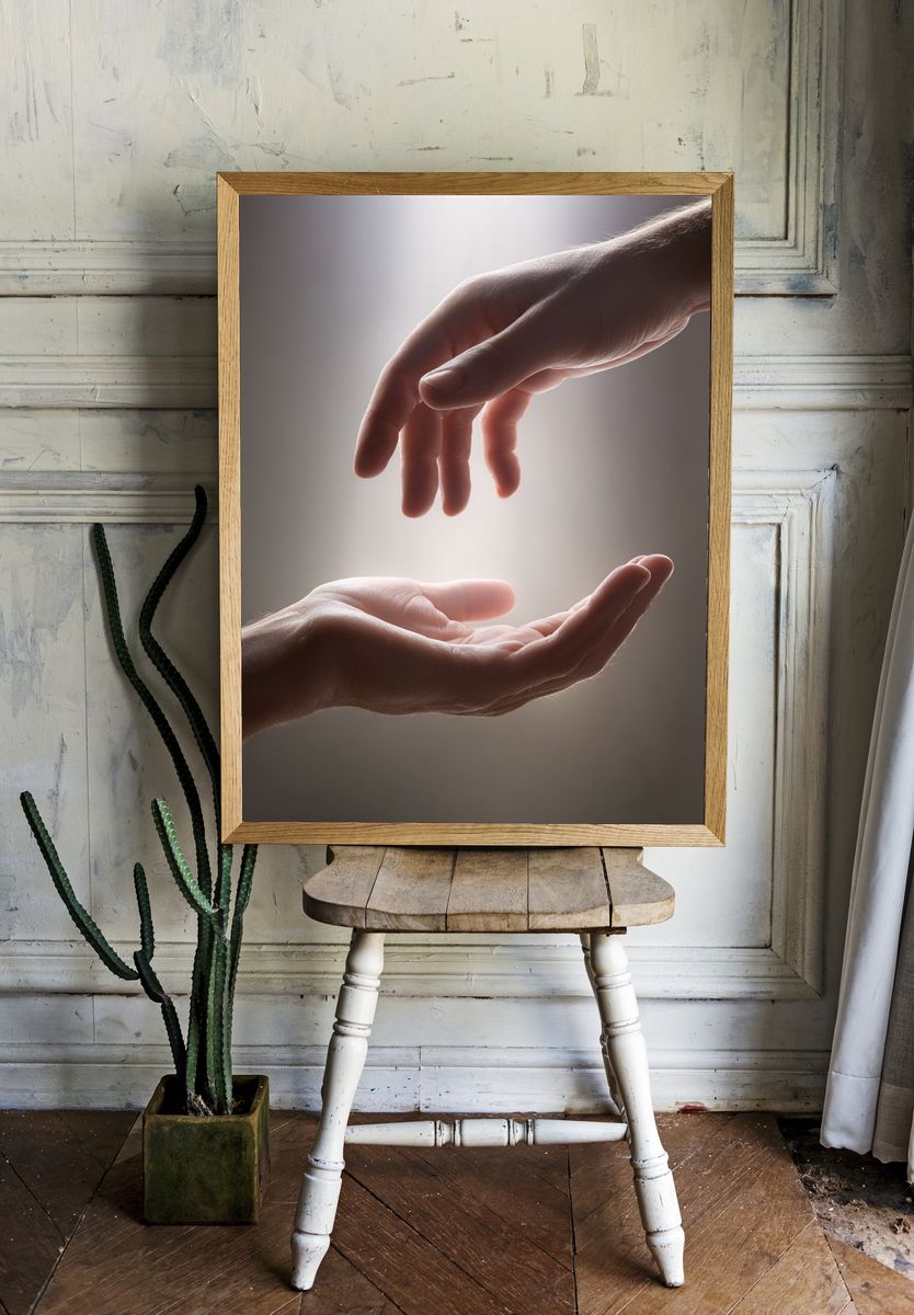 Connecting Hands — Fine Art Print. — room view 1