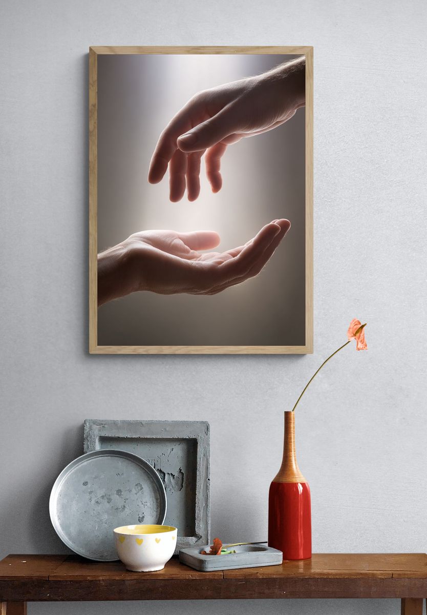 Connecting Hands — Fine Art Print. — room view 3