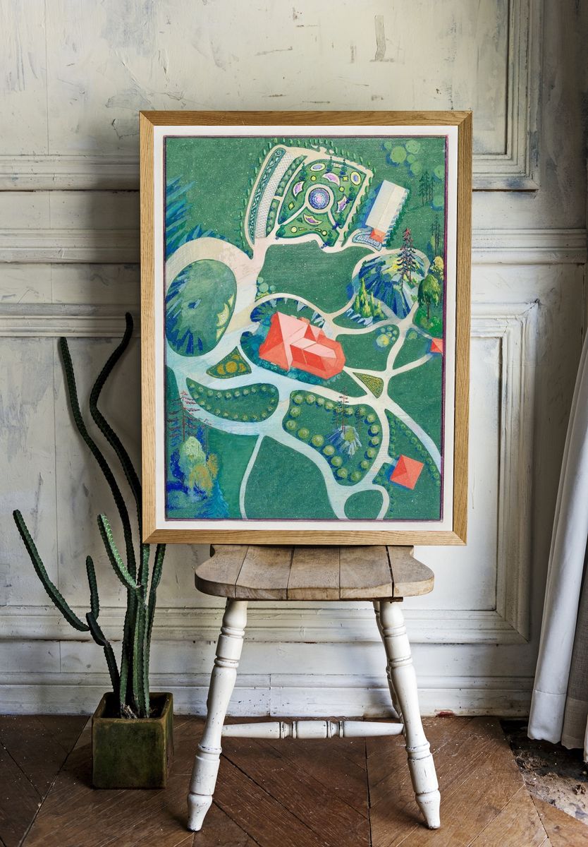 Aerial Garden Landscape — Fine Art Print. — room view 1