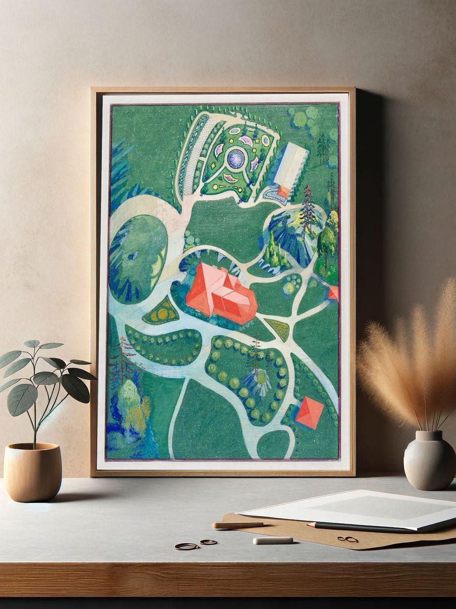 Aerial Garden Landscape — Fine Art Print. — room view 2
