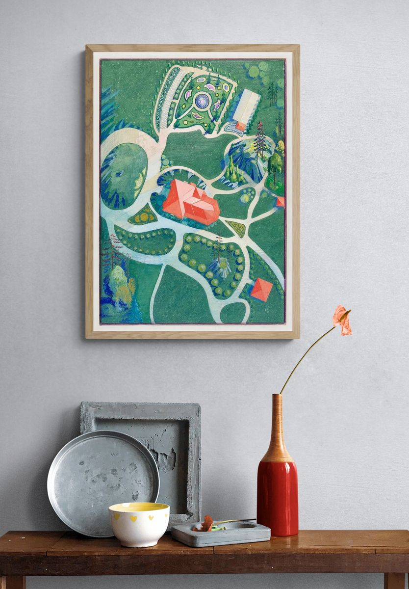 Aerial Garden Landscape — Fine Art Print. — room view 3