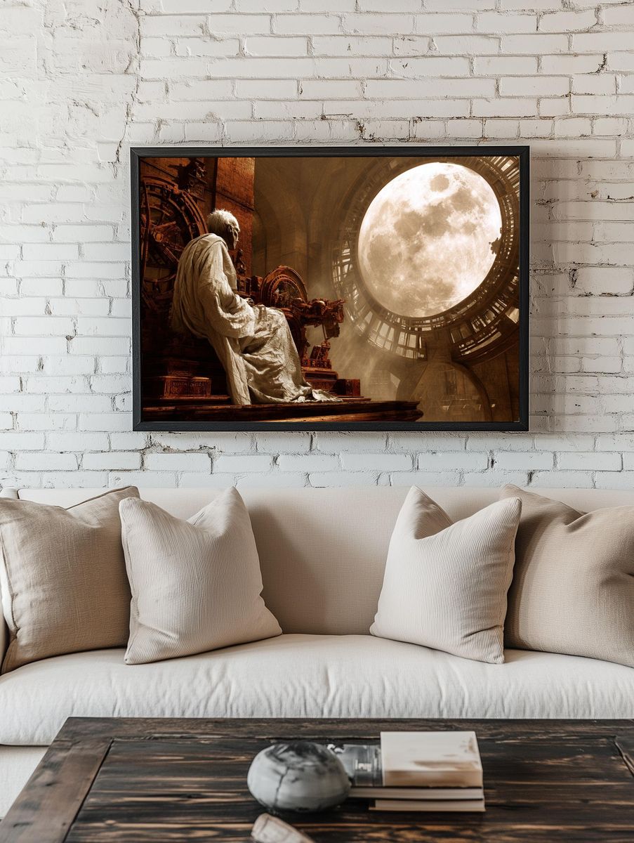 Moonlit Throne Surrealism Poster. — room view 1