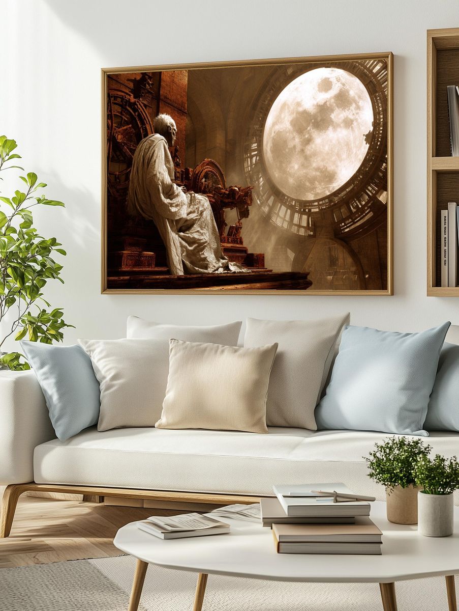 Moonlit Throne Surrealism Poster. — room view 2