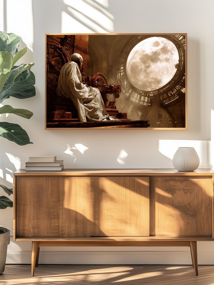 Moonlit Throne Surrealism Poster. — room view 3