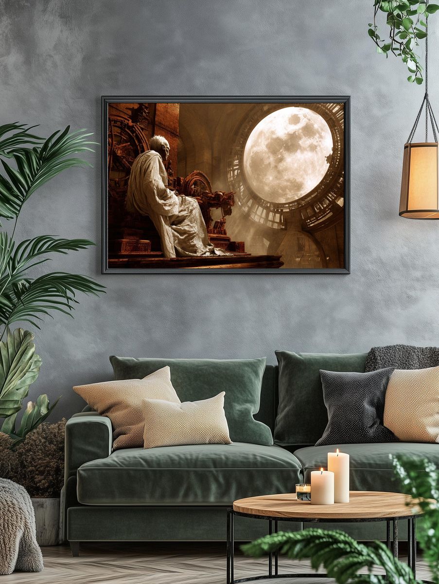 Moonlit Throne Surrealism Poster. — room view 4
