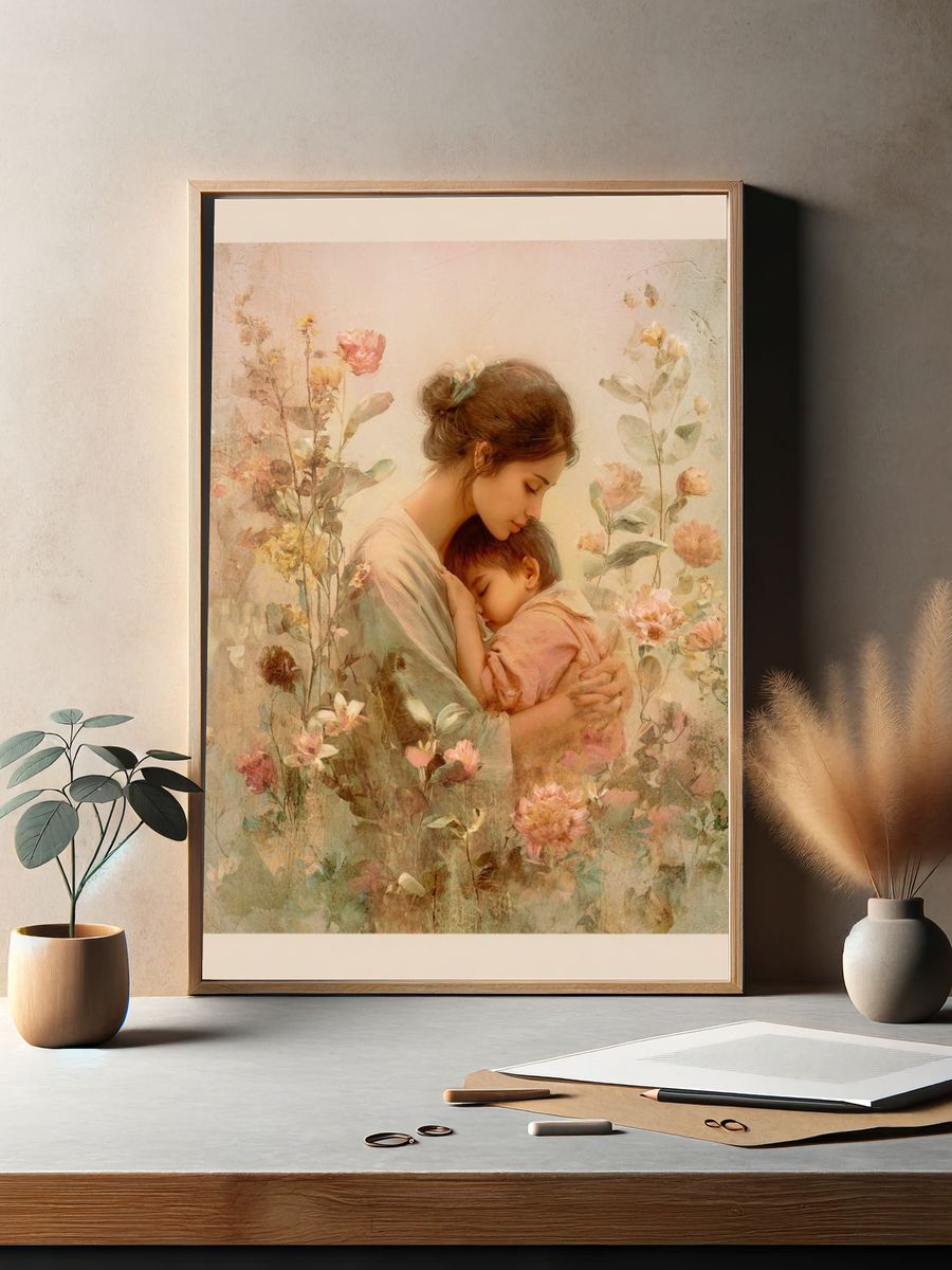 Mother and Child Floral Print. — room view 2