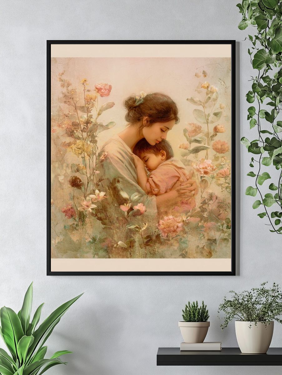 Mother and Child Floral Print. — room view 4