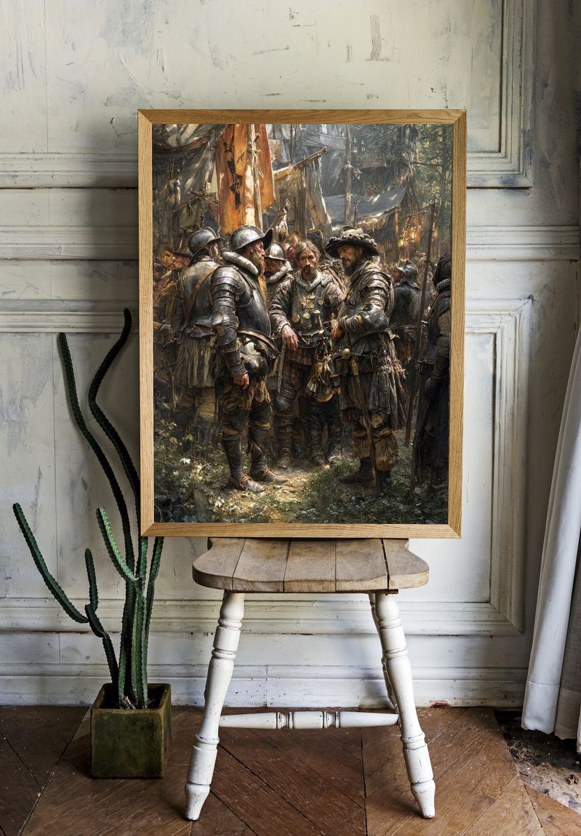 Medieval Soldiers Gathering — Fine-Art Print. — room view 1