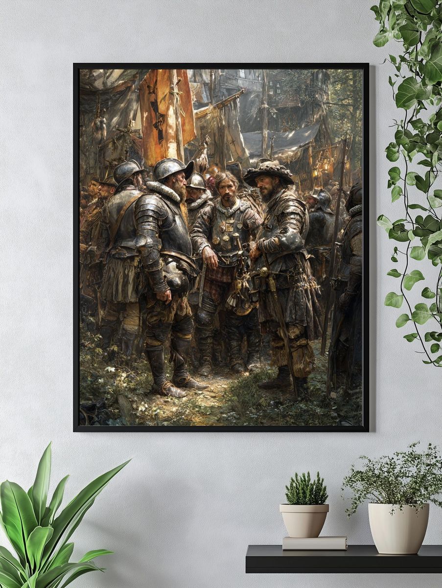 Medieval Soldiers Gathering — Fine-Art Print. — room view 4