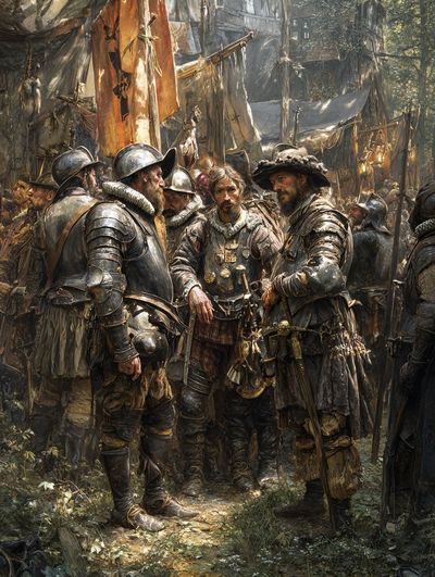 Medieval Soldiers Gathering — Fine-Art Print. poster print