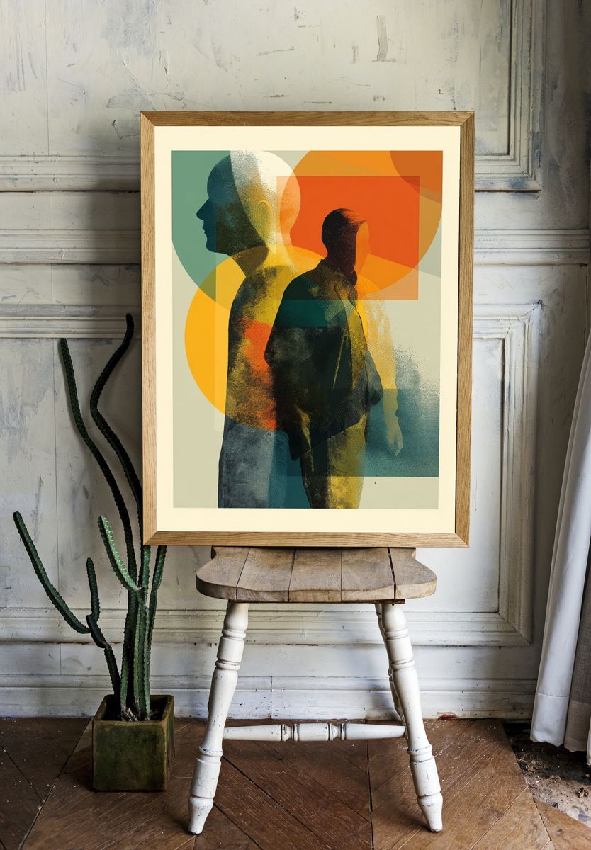 Abstract Human Silhouettes Poster. — room view 1