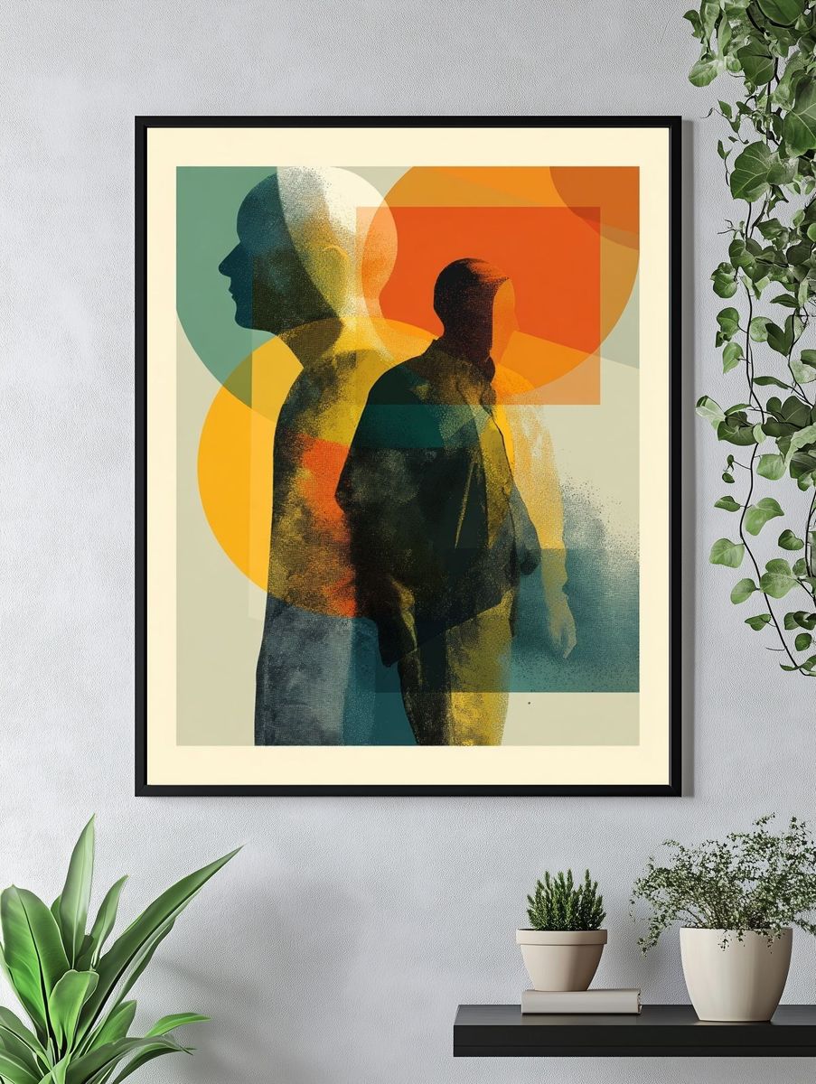 Abstract Human Silhouettes Poster. — room view 4