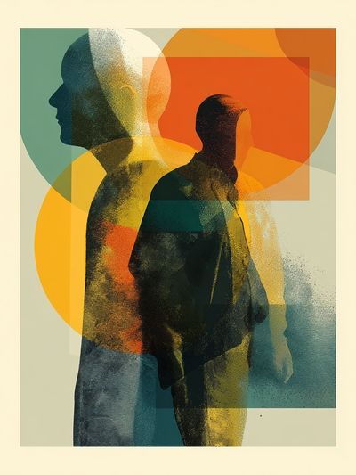 Abstract Human Silhouettes Poster. poster print