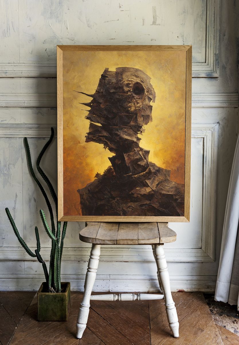 Fragmented Figure Surrealism Print. — room view 1
