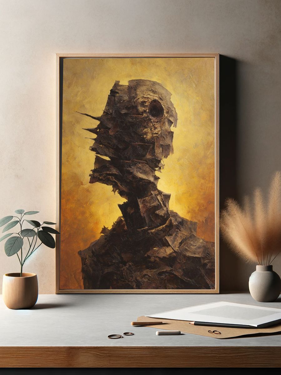 Fragmented Figure Surrealism Print. — room view 2
