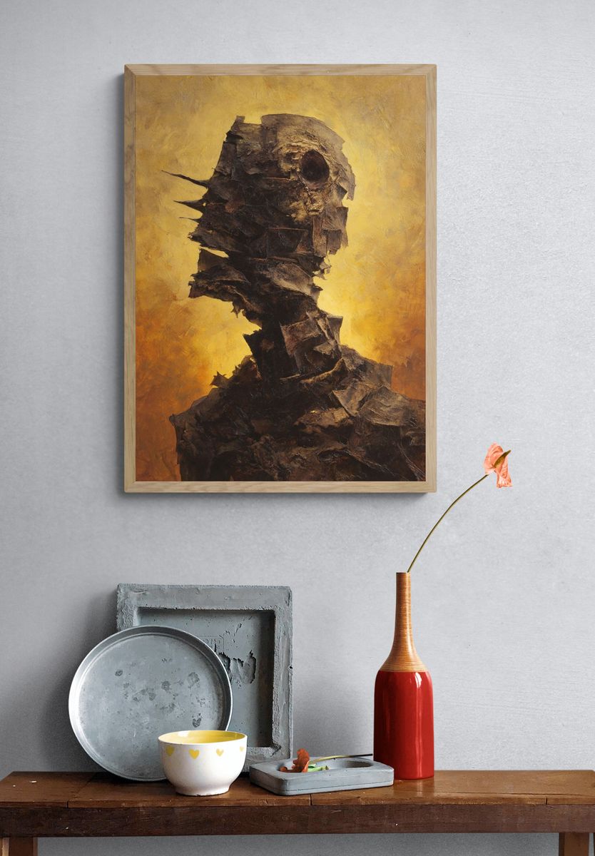 Fragmented Figure Surrealism Print. — room view 3