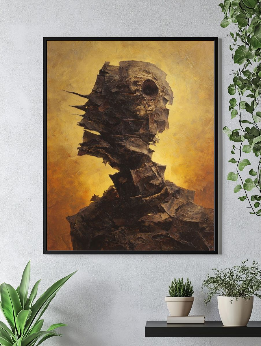 Fragmented Figure Surrealism Print. — room view 4