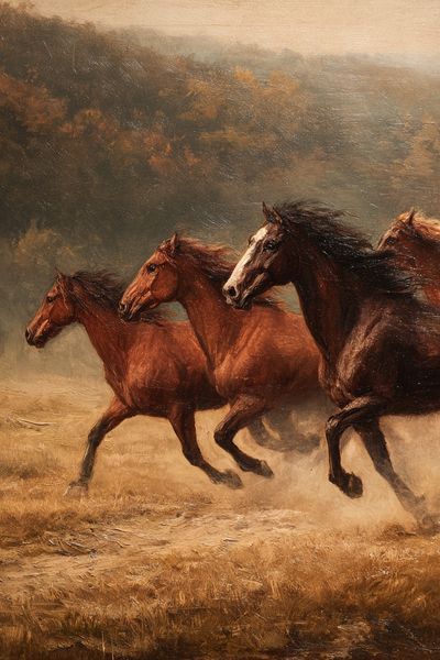 Running Horses Contemporary Print. poster print