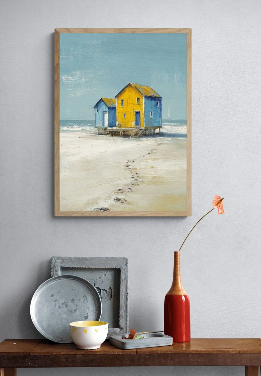 Seaside Houses Contemporary Print. — room view 3