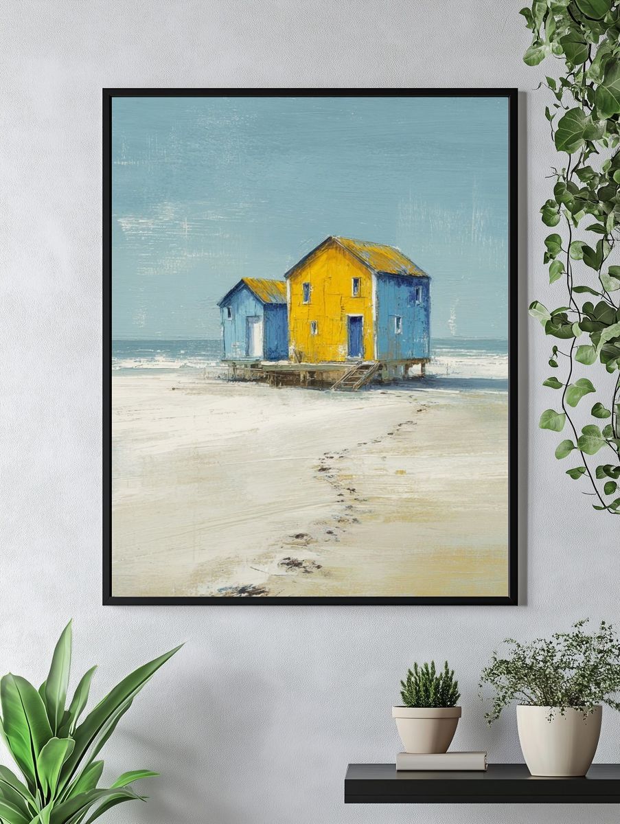 Seaside Houses Contemporary Print. — room view 4
