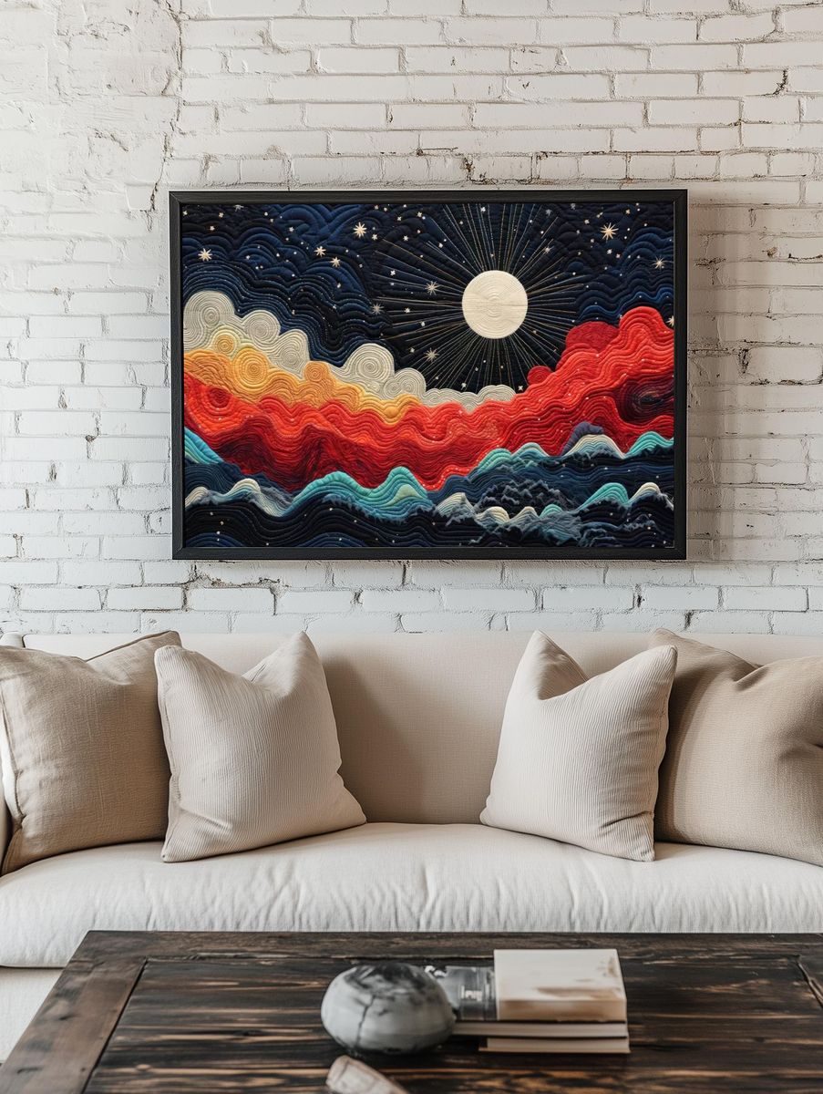 Celestial Quilted Landscape Poster. — room view 1